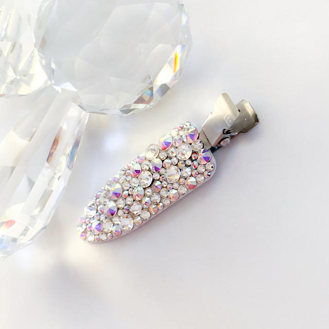 SWAROVSKI(スワロフスキー)のヘアピン ヘアアクセサリー 跡がつかない前髪クリップ スワロフスキーデコ マペペ レディースのヘアアクセサリー(ヘアピン)の商品写真