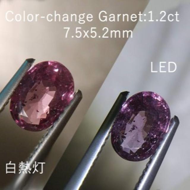 1.2ct★カラーチェンジガーネット★7.5x5.2mm カラーシフト