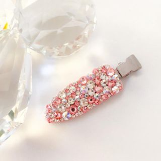 スワロフスキー(SWAROVSKI)のヘアクリップ ヘアアクセサリー 跡がつかない前髪クリップ スワロフスキーデコ(バレッタ/ヘアクリップ)