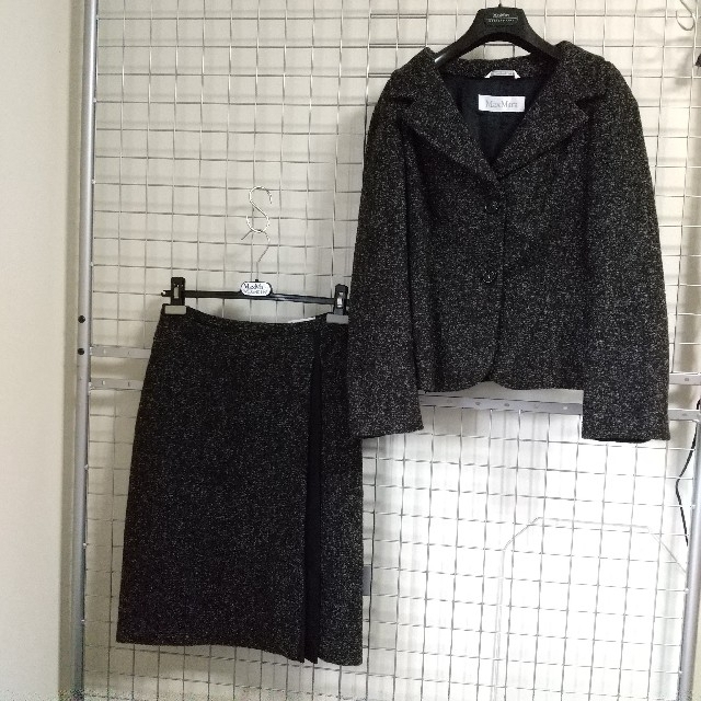◆美品◆【マックスマーラ】スーツ ジャケット スカート ツイード ブラウン系