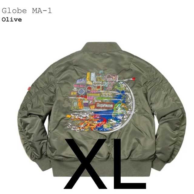 supreme Globe MA-1 オリーブＸＬ - ジャケット/アウター