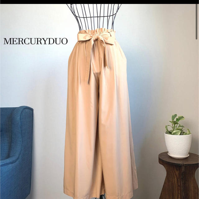 MERCURYDUO(マーキュリーデュオ)のウエストリボンワイドパン レディースのパンツ(カジュアルパンツ)の商品写真