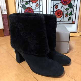 ロックポート(ROCKPORT)のROCKPORTロックポート☆本革リアルムートンショートブーツ23.5黒(ブーツ)