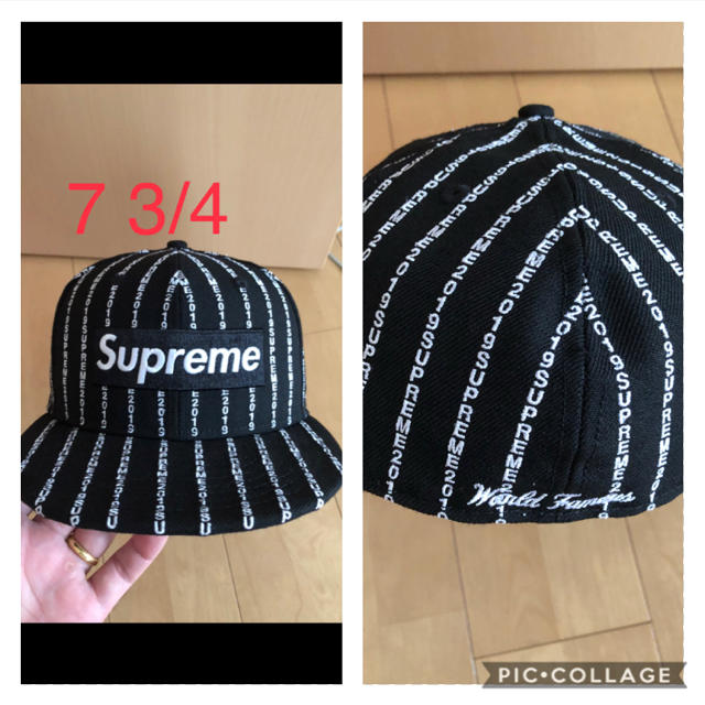 Supreme(シュプリーム)のSupreme New Era Cap Text Stripe 7 3/4 メンズの帽子(キャップ)の商品写真