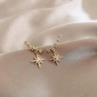 スタージュエリー(STAR JEWELRY)のgold star zirconia pierce ◯s925 post(ピアス)