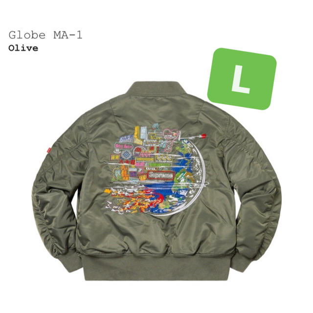 フライトジャケット Supreme - supreme globe ma1 ma-1 alpha OLIVE