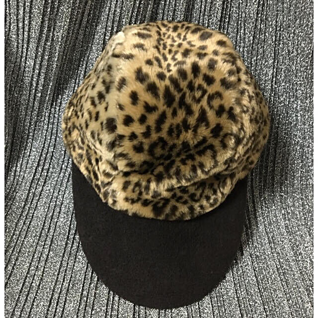 キルティング中綿入り豹柄キャップ レディースの帽子(キャップ)の商品写真