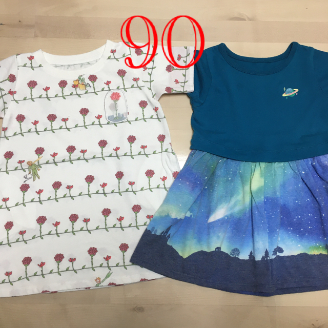 Design Tshirts Store graniph(グラニフ)のgraniph 星の王子様＋1枚　90ワンピース キッズ/ベビー/マタニティのキッズ服女の子用(90cm~)(ワンピース)の商品写真