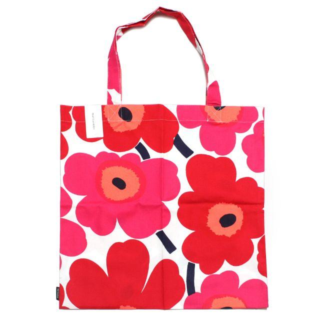 marimekko(マリメッコ)のマリメッコ　トートバッグ　ウニッコピンク×レッド レディースのバッグ(エコバッグ)の商品写真