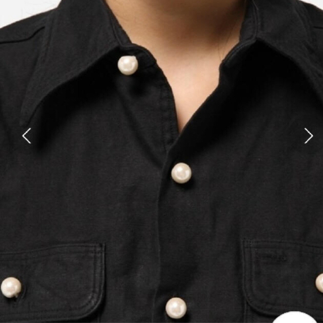 マディソンブルー ハンプトン パール ボタン シャツ ブラック 黒のサムネイル