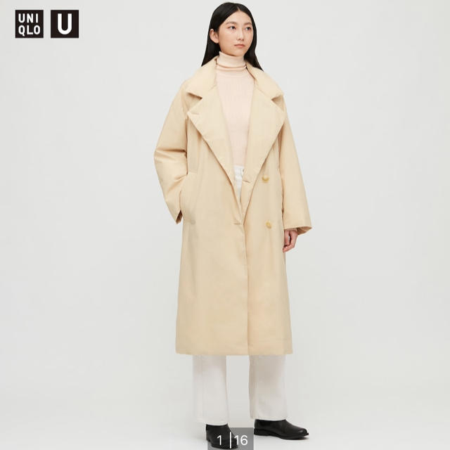 UNIQLO(ユニクロ)の完売品^_^ ユニクロU パデットコート ダークグレー Lサイズ レディースのジャケット/アウター(ロングコート)の商品写真