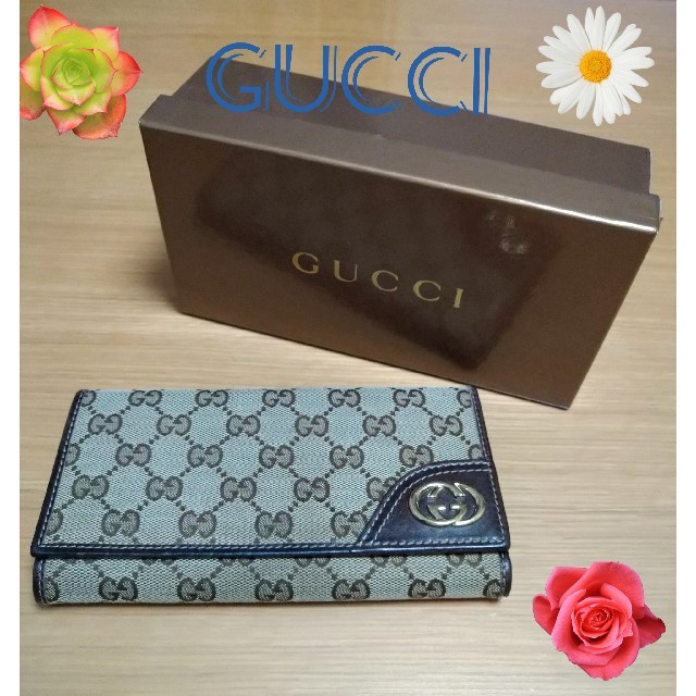 Gucci(グッチ)の♥美品♥GUCCI  上品なGG柄の三つ折れ長財布　 メンズのファッション小物(長財布)の商品写真