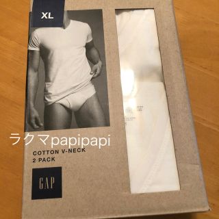 ギャップ(GAP)の新品未使用 GAP XL 定価3900円 メンズ コットン VネックTシャツ(Tシャツ/カットソー(半袖/袖なし))