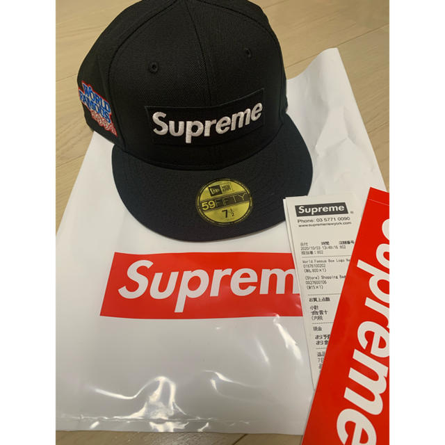 supreme × new era  Box Logo キャップ　黒　7 1/2