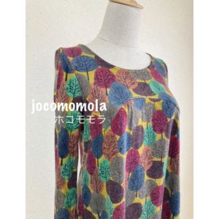 ホコモモラ(Jocomomola)のホコモモラ 美品♪ 秋冬長袖ワンピース♡季節を感じさせる素敵な柄♡サイズ40(ひざ丈ワンピース)