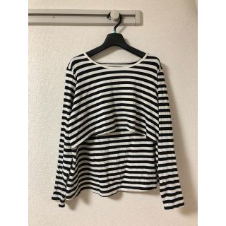 ムジルシリョウヒン(MUJI (無印良品))の無印　ボーダーカットソー　授乳服　長袖(Tシャツ(長袖/七分))