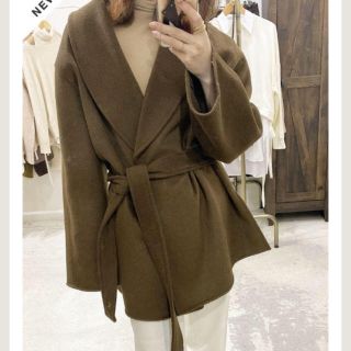 SEEK waist mark short coat brown