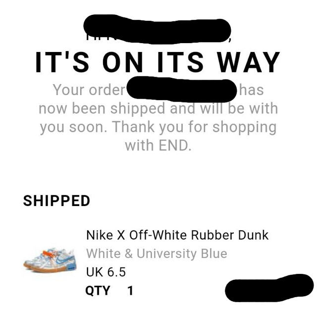 NIKE(ナイキ)のOFF-WHITE×NIKE RUBBER DUNK "BLUE" UK6.5 メンズの靴/シューズ(スニーカー)の商品写真