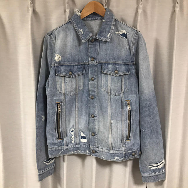 未使用品】BALMAIN DENIM JACKET ボア デニムジャケット-