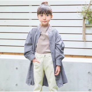 アプレレクール(apres les cours)のアプレレクール♡バックリボンシャツワンピース 140cm アイボリー 無地 羽織(ジャケット/上着)