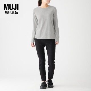 ムジルシリョウヒン(MUJI (無印良品))の新品 希少 無印良品✨MUJI 落ち綿キュプラ クルーネック長袖Tシャツ グレー(シャツ/ブラウス(長袖/七分))