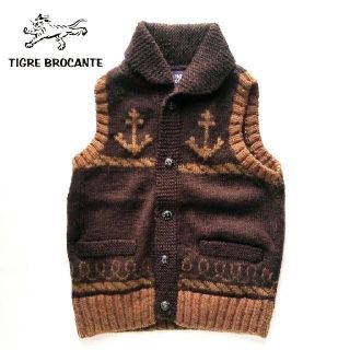 ティグルブロカンテ(TIGRE BROCANTE)の美品 TIGRE BROCANTE✨ティグルブロカンテ カウチン ニット ベスト(ベスト/ジレ)