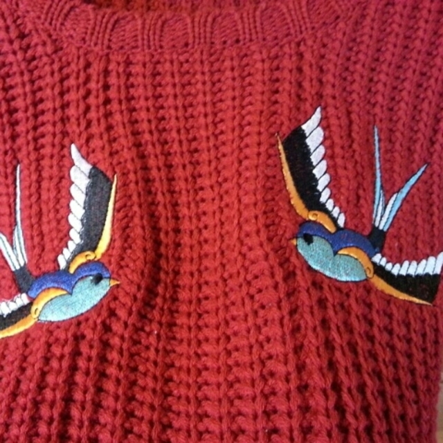 KAWI JAMELE(カウイジャミール)のswallow刺繍ﾆｯﾄ☆ レディースのトップス(ニット/セーター)の商品写真