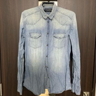 HOT100%新品 DOLCE &GABBANA ドルガバ デニムシャツ 半袖 タンガリー