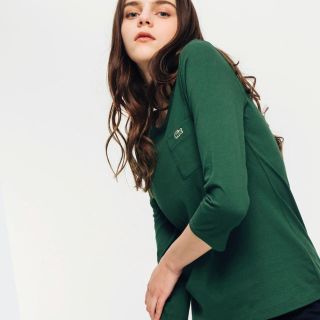 ラコステ(LACOSTE)のラコステ　カットソー　七分丈　グリーン　36 レディース　M(カットソー(長袖/七分))