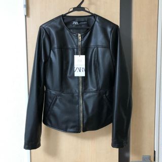 ザラ(ZARA)のZARA タグ付き美品 ライダースジャケット(ライダースジャケット)