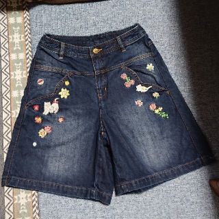 フランシュリッペ(franche lippee)の訳あり☆フランシュリッペねこ刺繍デニムショートパンツ(ショートパンツ)