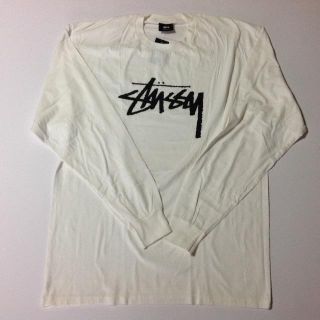 ステューシー(STUSSY)のstussy ロンT Lサイズ ホワイト ステューシー(Tシャツ/カットソー(七分/長袖))