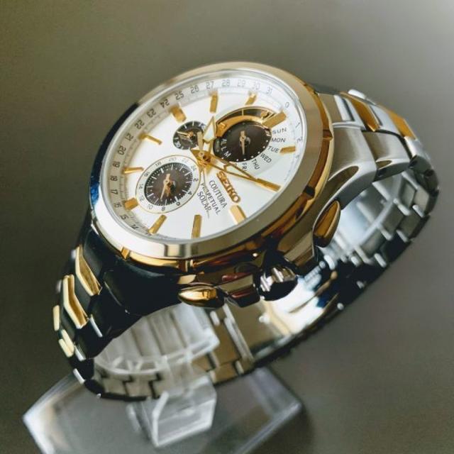 【新品】セイコー上級コーチュラ クロノグラフ ソーラー SEIKO メンズ腕時計