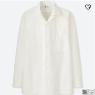 ユニクロ(UNIQLO)のUNIQLO u オープンカラーシャツ ホワイト 3XL オーバーサイズ(シャツ)