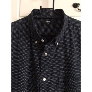 ユニクロ(UNIQLO)の💠✳︎ユニクロコットンシャツ✳︎♦︎ドット柄・サイズXL ♦︎ used(シャツ)