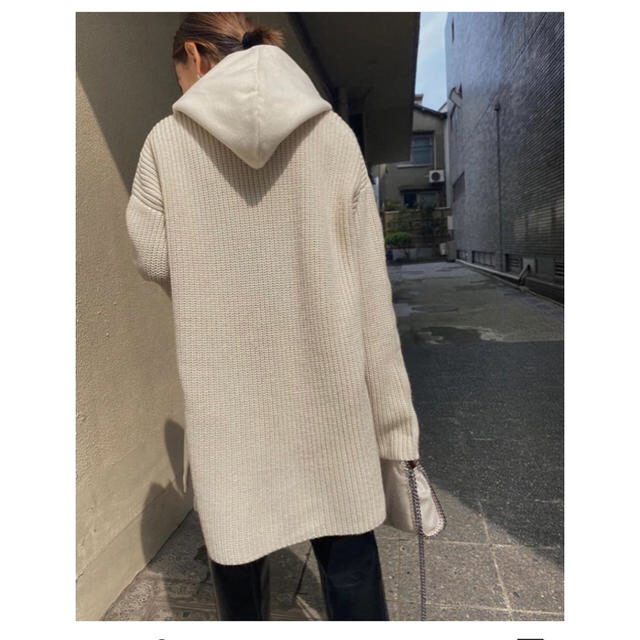 AMERI HOODED DOCKING KNIT アメリ　ニット