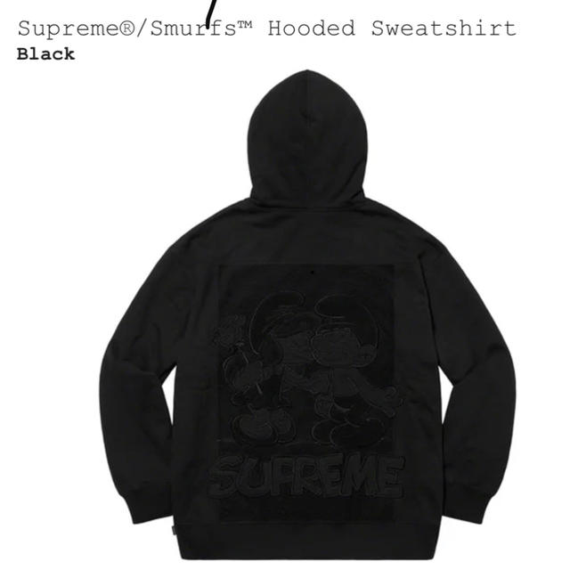 supreme  smurfs パーカー　黒