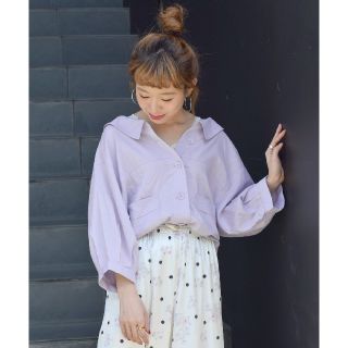 ダブルクローゼット(w closet)の処分価格！【W closet】レースアップシャツ(シャツ/ブラウス(長袖/七分))