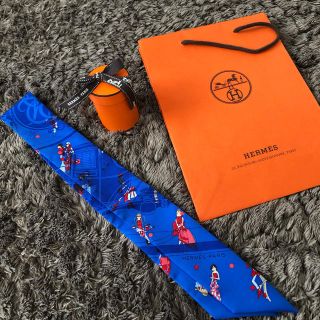 エルメス(Hermes)の直営店購入エルメスHERMESツイリーパリジェンヌブルー(バンダナ/スカーフ)