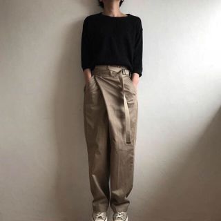 ロンハーマン 美品 TEN コラボ ワイドパンツ チノ コットン 無地 紺 XS