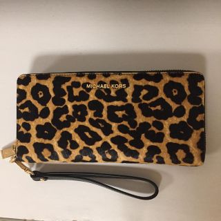 マイケルコース(Michael Kors)のマイケルコース  長財布レオパードプリントカーフヘア(財布)