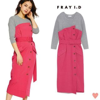 フレイアイディー(FRAY I.D)のFRAY.ID フレイアイディー ☆ 2019AW ニットコンビベアワンピース(ロングワンピース/マキシワンピース)