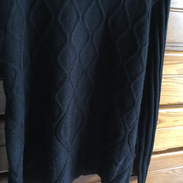 ニット ブラック 模様編み  LL レディースのトップス(ニット/セーター)の商品写真