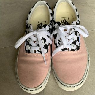 ヴァンズ(VANS)の年末大セール！　vans オーセンティック　23.5 ピンク×チェッカー(スニーカー)