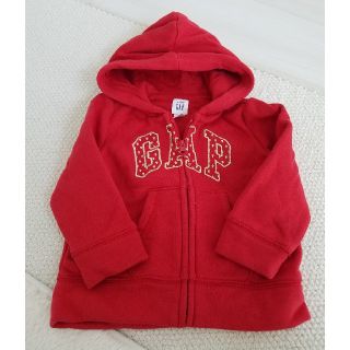 ベビーギャップ(babyGAP)のbaby GAP ハート刺繍ロゴ パーカー レッド(ジャケット/上着)