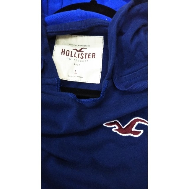 Hollister(ホリスター)のU.S.A.購入　人気!新品ホリスターパーカーLサイズ　紺色 メンズのトップス(パーカー)の商品写真