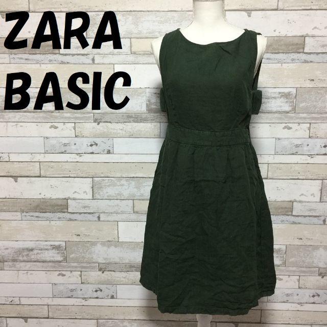 ZARA - 【人気】ZARA BASIC ノースリーブワンピース モスグリーン