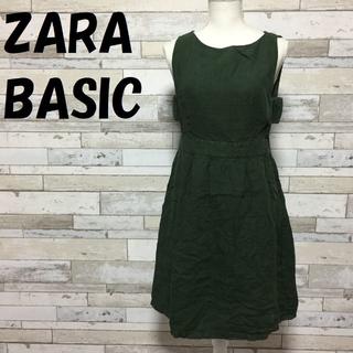 ザラ(ZARA)の【人気】ZARA BASIC ノースリーブワンピース モスグリーン サイズL(ひざ丈ワンピース)