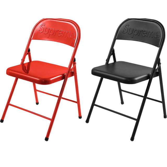 supreme chair black red イス　セット