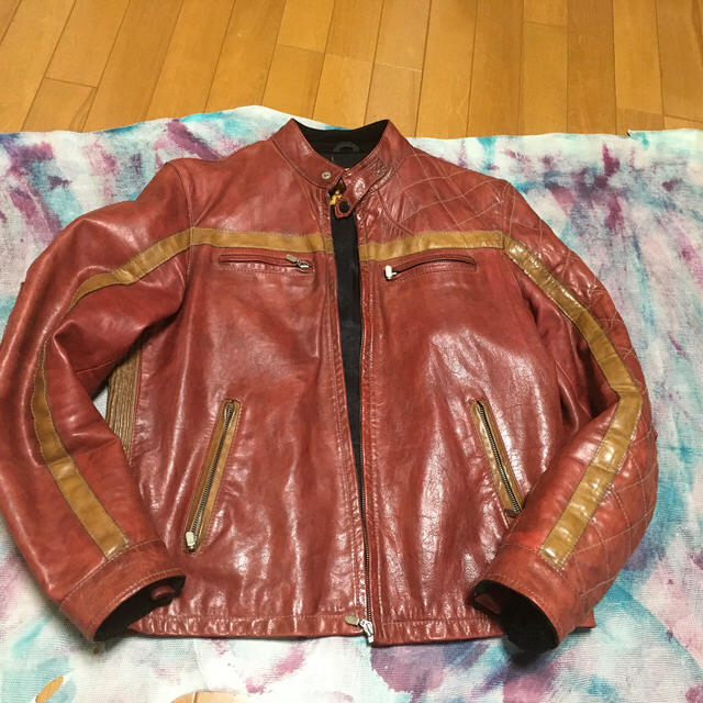 破格値下げ】 ムートン ラム レザー ジャケット ブラウン スネーク